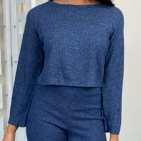 Ribbed Fleece Comfy Casual Cropped Top‎ - Picture 8 of 10